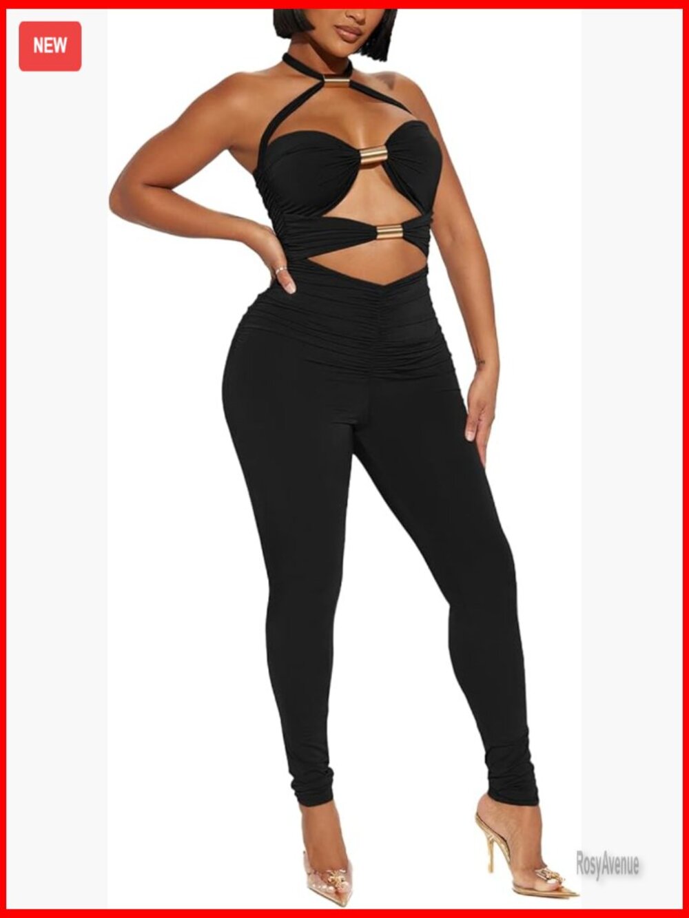 Sexy Backless Jumpsuit Hollow Out Tube Top Bodycon One Piece Outfit